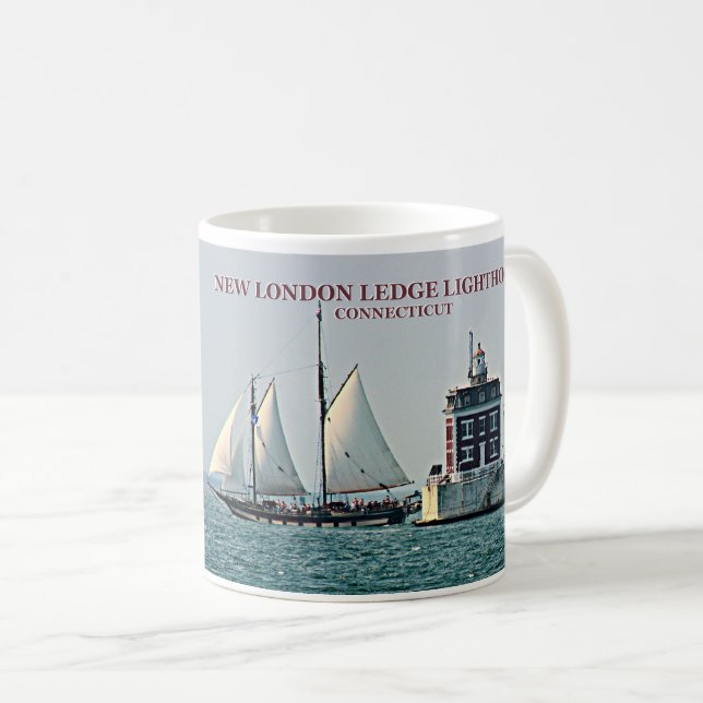 Nouveau phare London Ledge, Connecticut Mug (Devant droit)