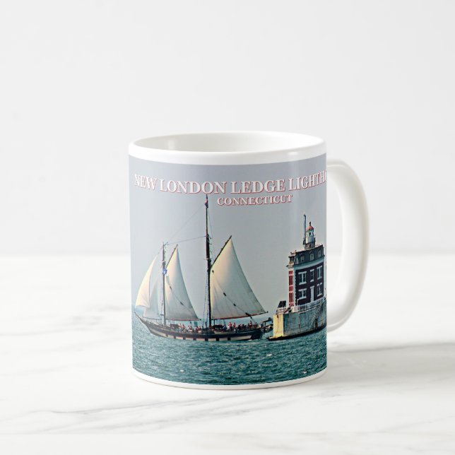 Nouveau phare London Ledge, Connecticut Mug (Devant droit)