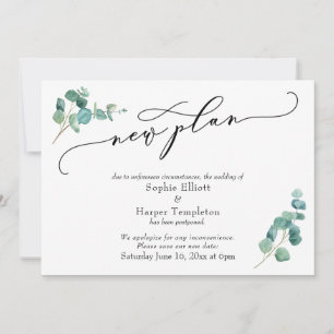 Nouveau plan Eucalyptus reporté Faire-part Mariage