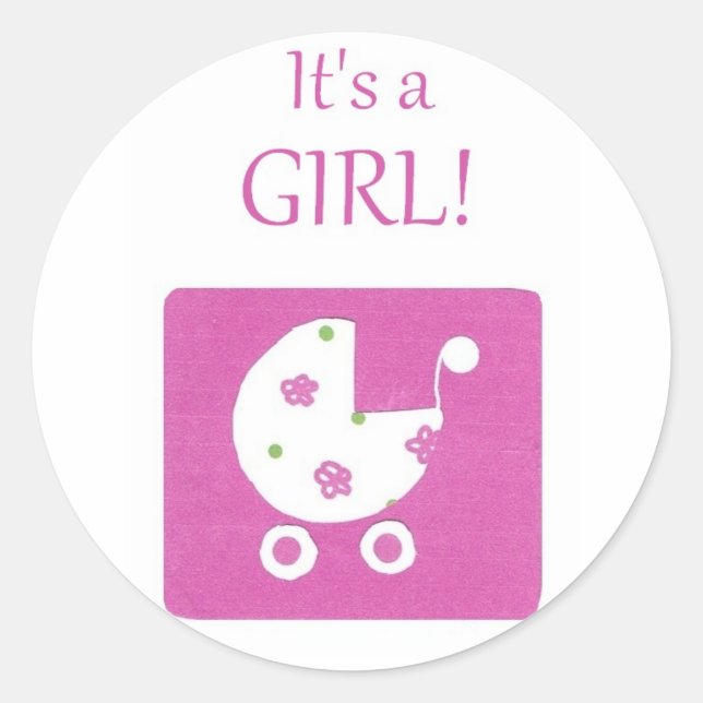 Nouveau Stickers Faire-part pour fille bébé (Devant)