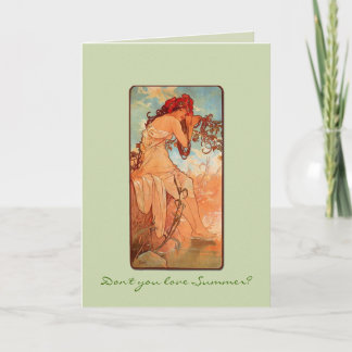 Nouveau Summer Girl Solstice Carte de voeux