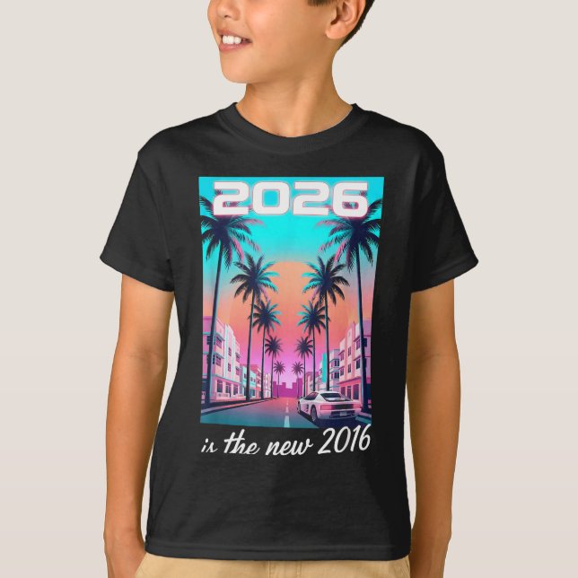 Nouveau T-shirt 2016 Rétro Synthwave Esthétique de (Devant)