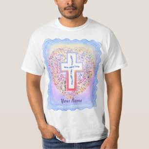 Nouveau T-Shirt Chrétien Croix Création