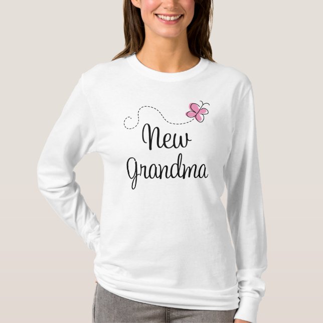 Nouveau T-shirt de dames LongSleeve de grand-maman (Devant)
