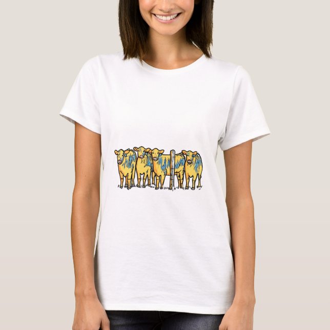 Nouveau T-Shirt Graphique Vache Odeur d'Argent (Devant)