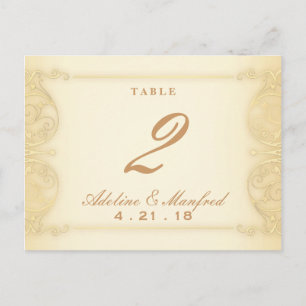 Nouveau Victorian Pale Gold Fancy Numéro de table
