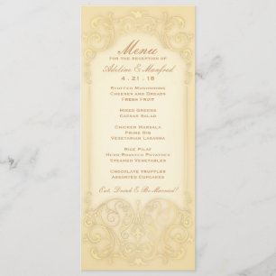 Nouveau Victorien : Pale Gold Fancy Menu Mariage