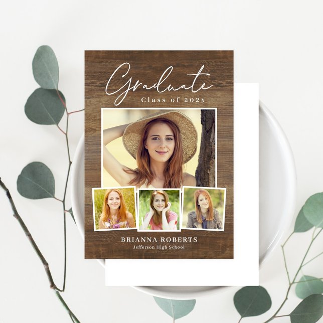 Nouveau Voyage Rustique Graduation Invitation (Créateur téléchargé)