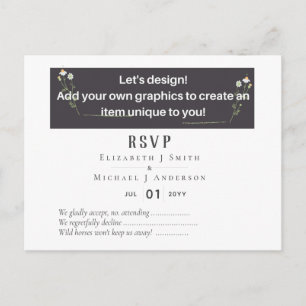 NOUVEAUTÉ ! DESIGN PROPRE MARIAGE RSVP Carte posta