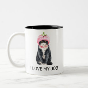 Nouveauté drôle J'aime mon travail chat Mug