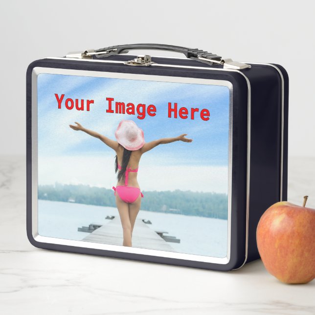 NOUVEAUTÉ ! Lunchbox en métal - Noir - Personnalis (En situation)