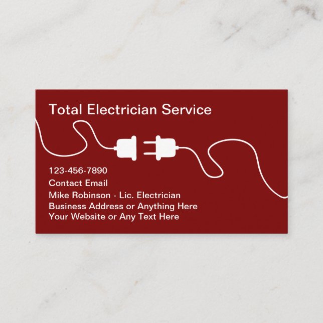 Nouveaux Cartes de visite électriciens (Devant)