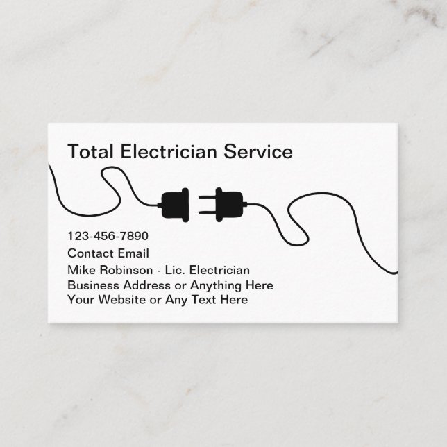 Nouveaux Cartes de visite électriciens (Devant)