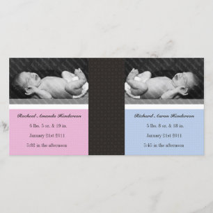 Nouveaux cartes photos de bébé de fille de double
