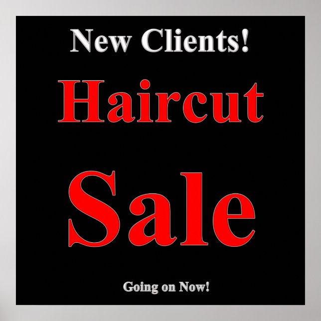 Nouveaux clients Haircut Vente Poster Matte (Devant)