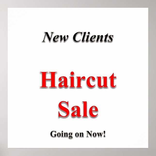 Nouveaux clients Haircut Vente Poster Matte (Devant)