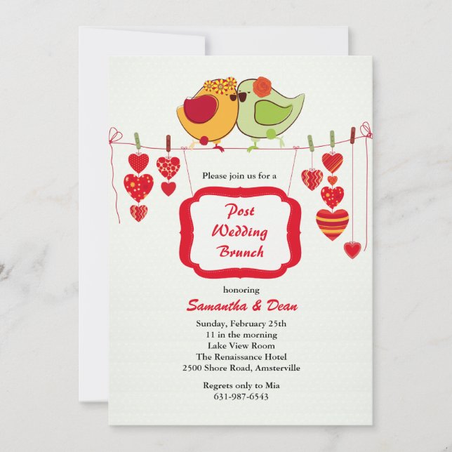 Nouveaux couples - invitation de brunch de mariage (Devant)