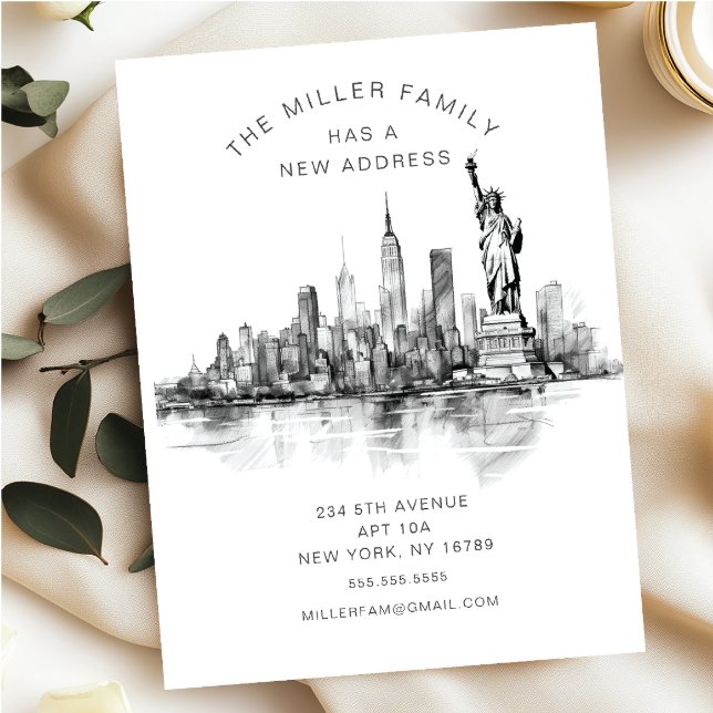 Nouveaux débuts NYC Skyline Moving Faire-part (Créateur téléchargé)