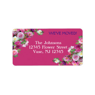 Nouveaux étiquettes de adresse de belles fleurs