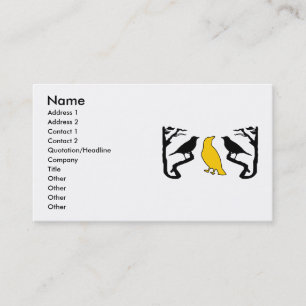 Nouveaux oiseaux Silhouette Jaune Cartes de visite