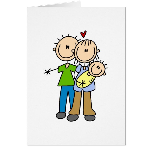 Nouveaux parents avec des T-shirts et des cadeaux (Devant)