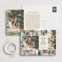 Nouvel An 12 Carte photo moderne multi-photo