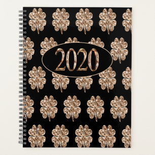 Nouvel an 2020 Couvres à quatre feuilles noires et