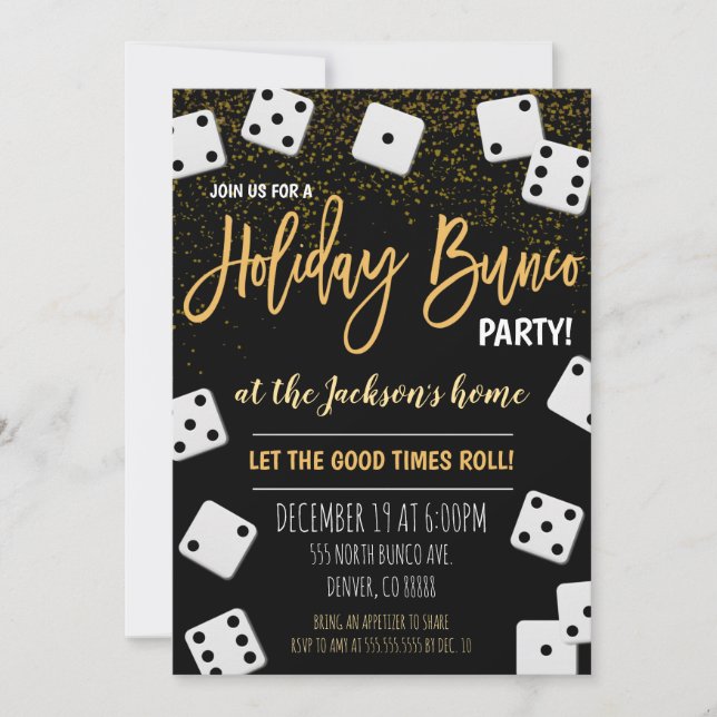 Nouvel An Bunco Party Invitation (Devant)