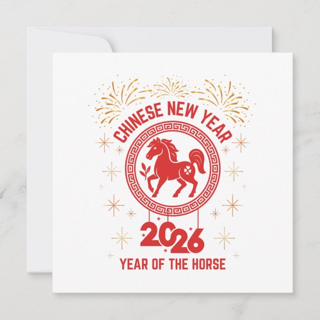 Nouvel an chinois année du cheval 2026 (Devant)
