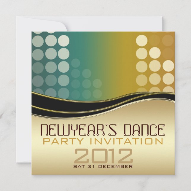 Nouvel An Club DJ Dance Party Invitation (Devant)