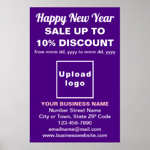Nouvel an d'affaires Vente sur affiche violet