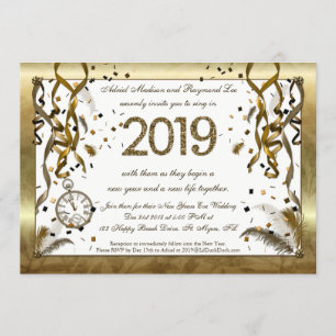 Nouvel An D'Or Invitations De Mariage