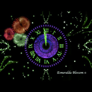 Nouvel An Eve Iris Horloge Ornement en métal viole
