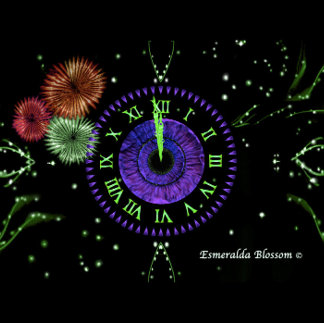 Nouvel An Eve Iris Horloge Ornement en métal viole