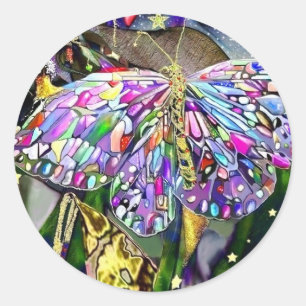 Nouvel an Gold Leaf Butterly, autocollants