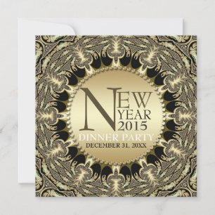 Nouvel An Golden Sun Tribal Funky Party Invitation