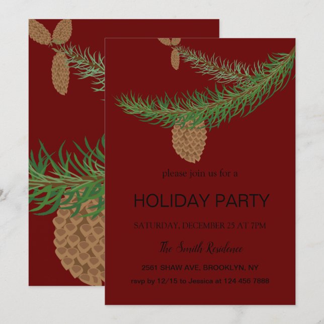 Nouvel An le pin est un mammifère Invitation (Devant / Derrière)