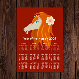 Nouvel An Lunaire Chinois Calendrier Zodiac Horse