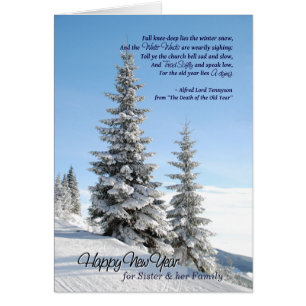 Nouvel An Neige Arbres Soeur & Famille Tennyson Po
