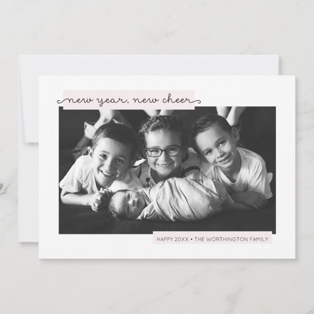 Nouvel an Nouveau Cheer faire-part de naissance fi (Devant)