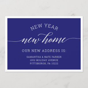 Nouvel An Nouveau Faire-part Home Blue Moving