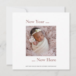 Nouvel An Photo 2024 Naissance rose Annonce