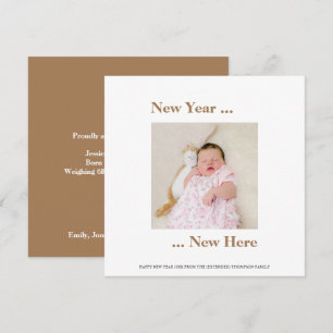 Nouvel An Photo Baby Annonce Birth Gold