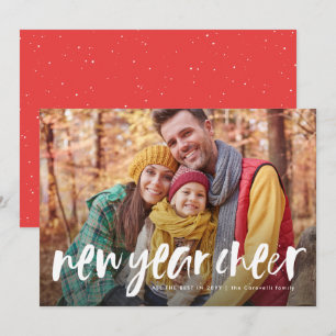 Nouvel an réjouir joueuse carte photo moderne