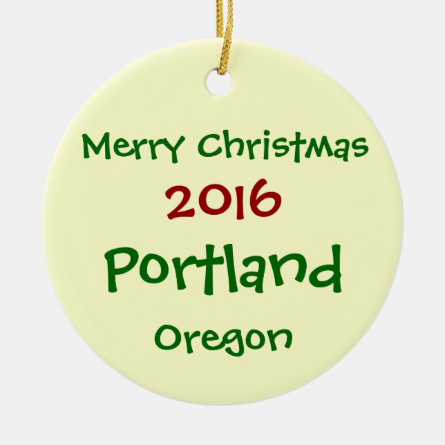 NOUVEL ORNEMENT 2016 DE JOYEUX NOËL DE PORTLAND (Devant)