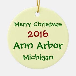 NOUVEL ORNEMENT 2016 DE NOËL D'ANN ARBOR MICHIGAN