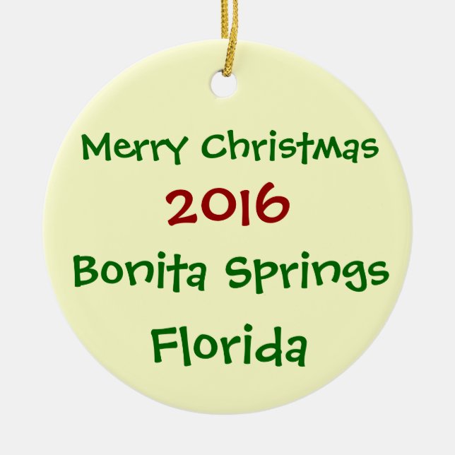 NOUVEL ORNEMENT 2016 DE NOËL DE BONITA SPRINGS LA (Devant)