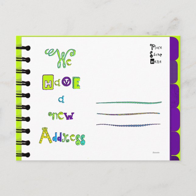 Nouvelle adresse Carte postale 'P-T' (Devant)