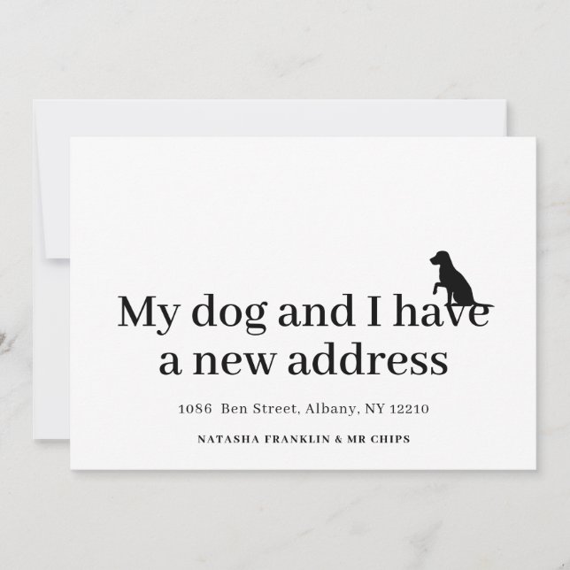 Nouvelle adresse de chien de compagnie Nous avons  (Devant)