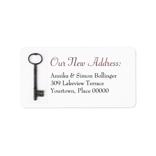 Nouvelle adresse de fausse clé étiquette d'adresse